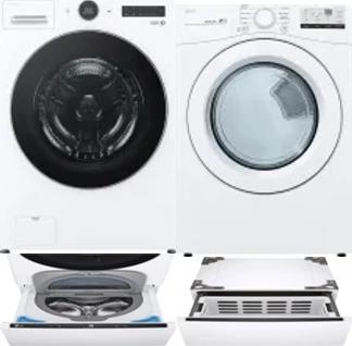 Side by Side Washer & Dryer Set on Pedestals