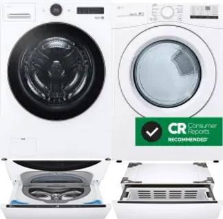 Side by Side Washer & Dryer Set on Pedestals