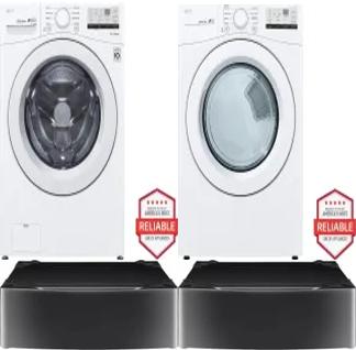 Side by Side Washer & Dryer Set on Pedestals