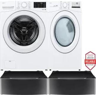 Side by Side Washer & Dryer Set on Pedestals