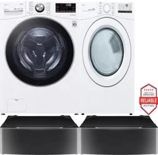 Side by Side Washer & Dryer Set on Pedestals