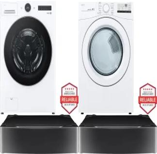 Side by Side Washer & Dryer Set on Pedestals