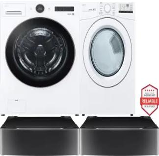 Side by Side Washer & Dryer Set on Pedestals
