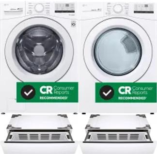 Side by Side Washer & Dryer Set on Pedestals