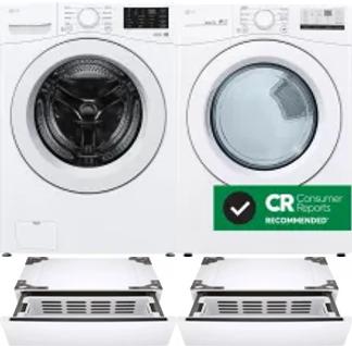 Side by Side Washer & Dryer Set on Pedestals
