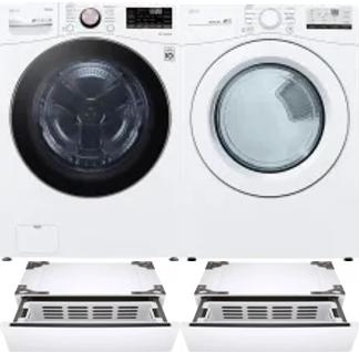 Side by Side Washer & Dryer Set on Pedestals