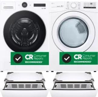 Side by Side Washer & Dryer Set on Pedestals
