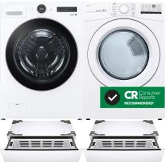 Side by Side Washer & Dryer Set on Pedestals