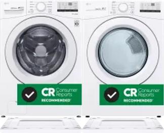 Side by Side Washer & Dryer Set on Risers