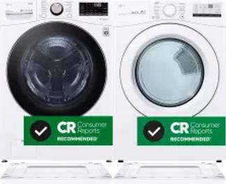 Side by Side Washer & Dryer Set on Risers