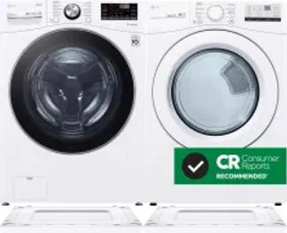Side by Side Washer & Dryer Set on Risers