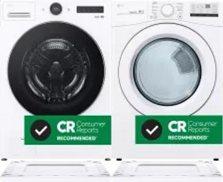 Side by Side Washer & Dryer Set on Risers