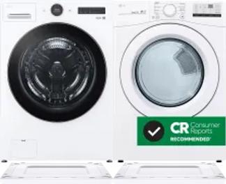 Side by Side Washer & Dryer Set on Risers