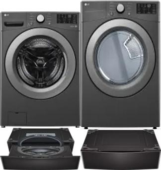 Side by Side Washer & Dryer Set on Pedestals