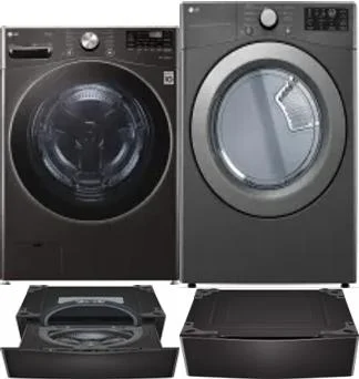 Side by Side Washer & Dryer Set on Pedestals