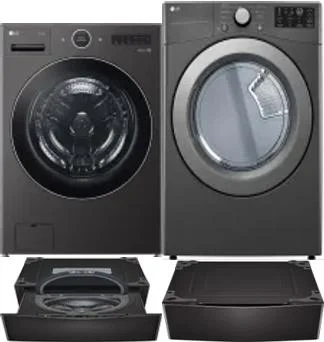 Side by Side Washer & Dryer Set on Pedestals