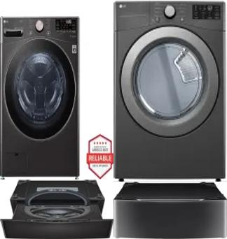 Side by Side Washer & Dryer Set on Pedestals