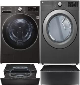 Side by Side Washer & Dryer Set on Pedestals