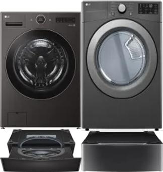 Side by Side Washer & Dryer Set on Pedestals