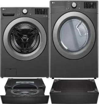 Side by Side Washer & Dryer Set on Pedestals