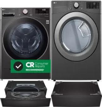 Side by Side Washer & Dryer Set on Pedestals
