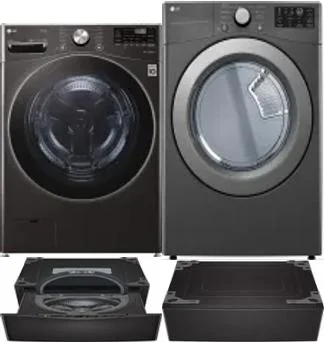 Side by Side Washer & Dryer Set on Pedestals