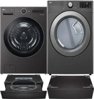 Side by Side Washer & Dryer Set on Pedestals