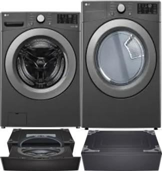 Side by Side Washer & Dryer Set on Pedestals
