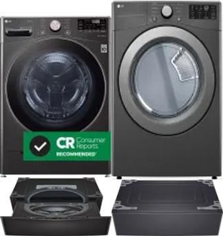 Side by Side Washer & Dryer Set on Pedestals