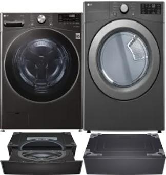 Side by Side Washer & Dryer Set on Pedestals