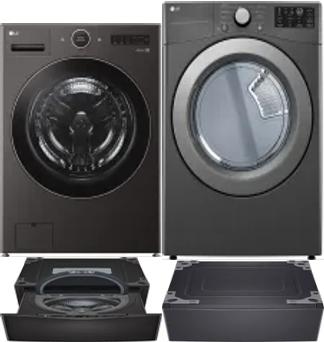 Side by Side Washer & Dryer Set on Pedestals