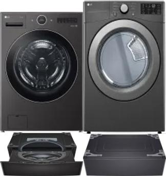 Side by Side Washer & Dryer Set on Pedestals