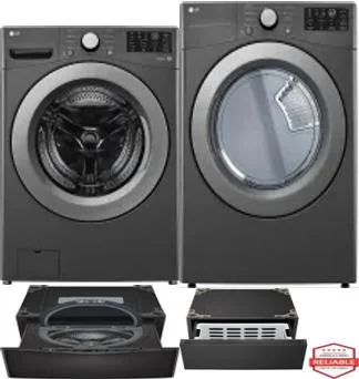 Side by Side Washer & Dryer Set on Pedestals