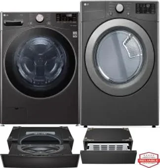 Side by Side Washer & Dryer Set on Pedestals