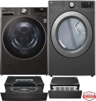 Side by Side Washer & Dryer Set on Pedestals