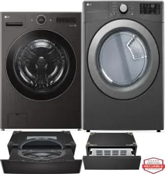 Side by Side Washer & Dryer Set on Pedestals