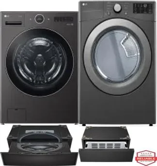 Side by Side Washer & Dryer Set on Pedestals