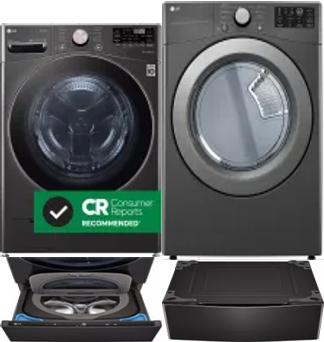 Side by Side Washer & Dryer Set on Pedestals
