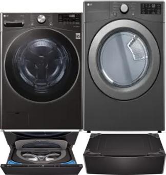 Side by Side Washer & Dryer Set on Pedestals