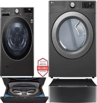 Side by Side Washer & Dryer Set on Pedestals