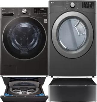Side by Side Washer & Dryer Set on Pedestals