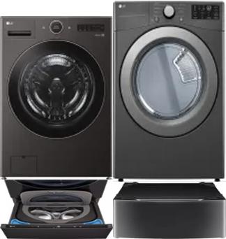 Side by Side Washer & Dryer Set on Pedestals