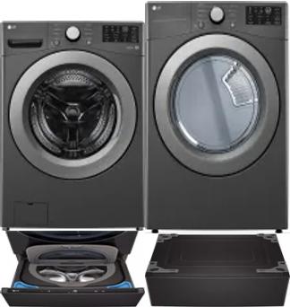 Side by Side Washer & Dryer Set on Pedestals