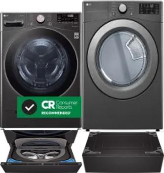 Side by Side Washer & Dryer Set on Pedestals