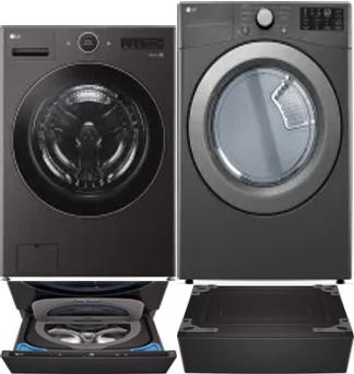 Side by Side Washer & Dryer Set on Pedestals