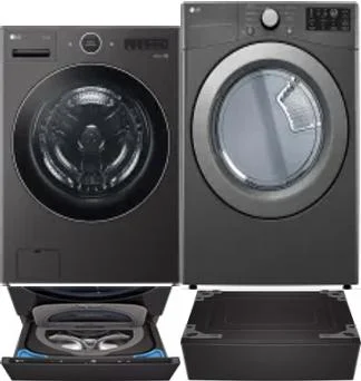 Side by Side Washer & Dryer Set on Pedestals