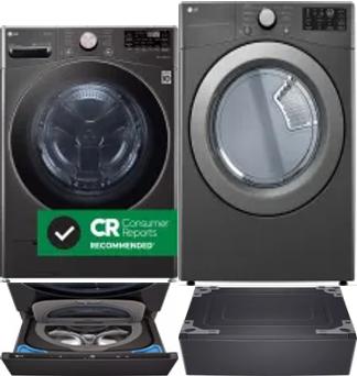 Side by Side Washer & Dryer Set on Pedestals