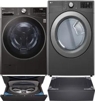 Side by Side Washer & Dryer Set on Pedestals
