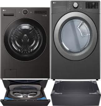 Side by Side Washer & Dryer Set on Pedestals