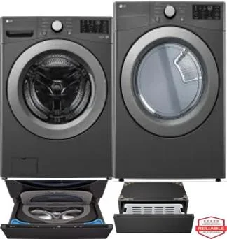 Side by Side Washer & Dryer Set on Pedestals